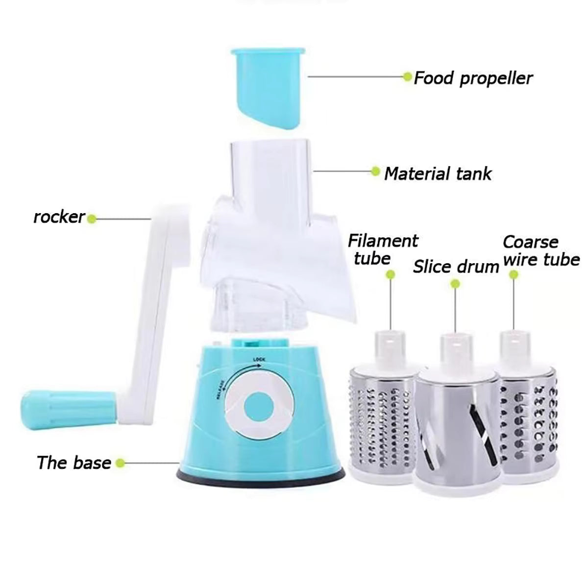 Multifunctional Vegetable Slicer Shredder Cutter – Manual Kitchen Vegetable Chopper, Grater & Cutting Tool